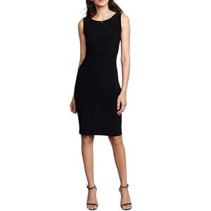 NORMA KAMALI Stretch Sleeveless Shirred Waist Dress L